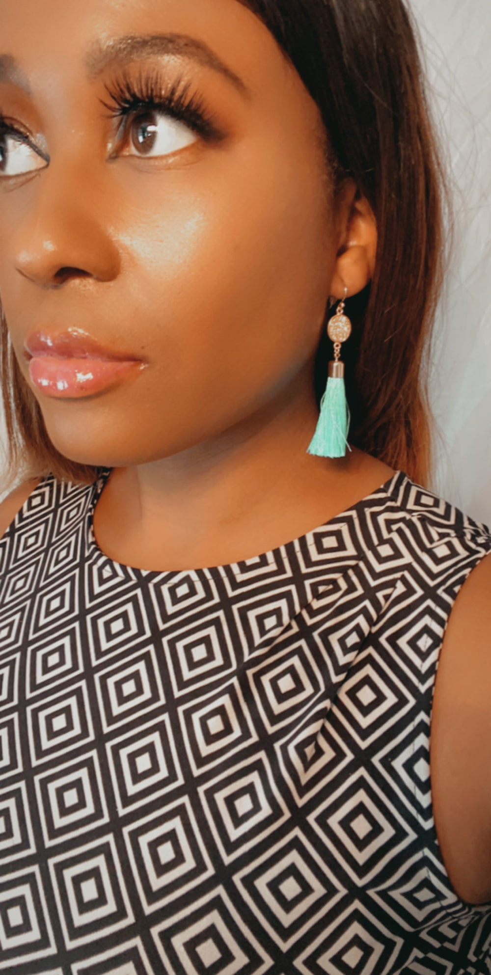 Gold Tassel Druzy Earrings - A&A Haute Spot