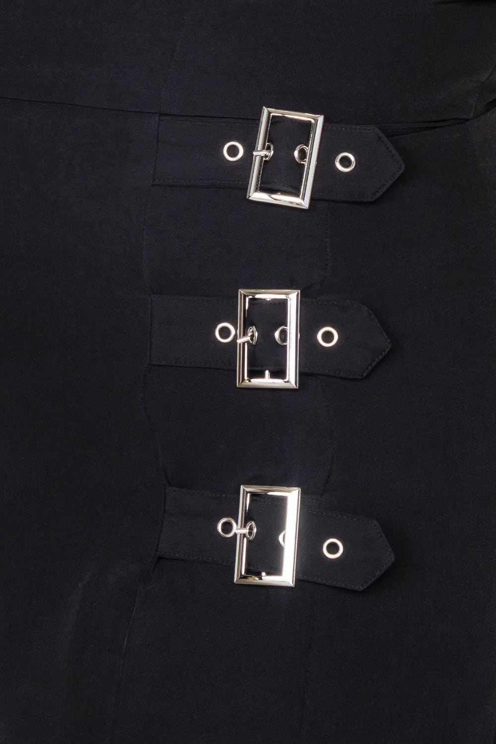 Plus Size Halter Buckle Hip Mini Dress - A&A Haute Spot