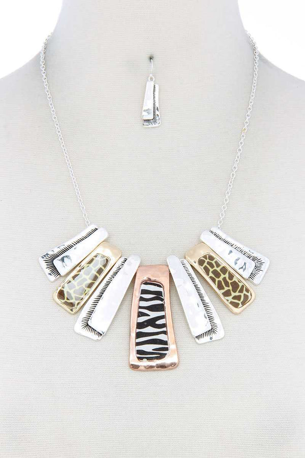 Animal Pattern Rectangular Necklace - A&A Haute Spot