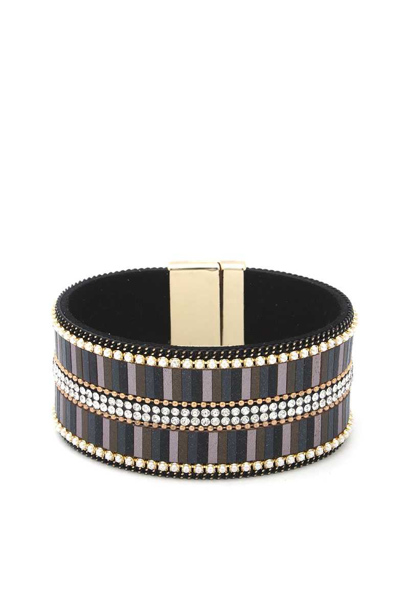 Rhinestone Block Magnetic Bracelet - A&A Haute Spot