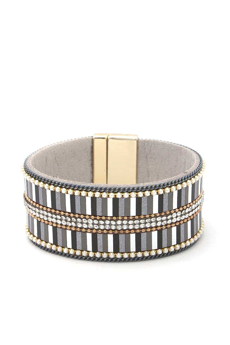 Rhinestone Block Magnetic Bracelet - A&A Haute Spot