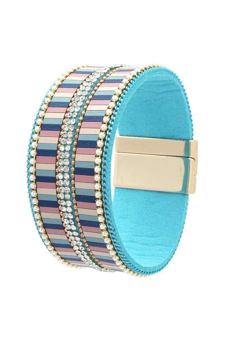 Rhinestone Block Magnetic Bracelet - A&A Haute Spot