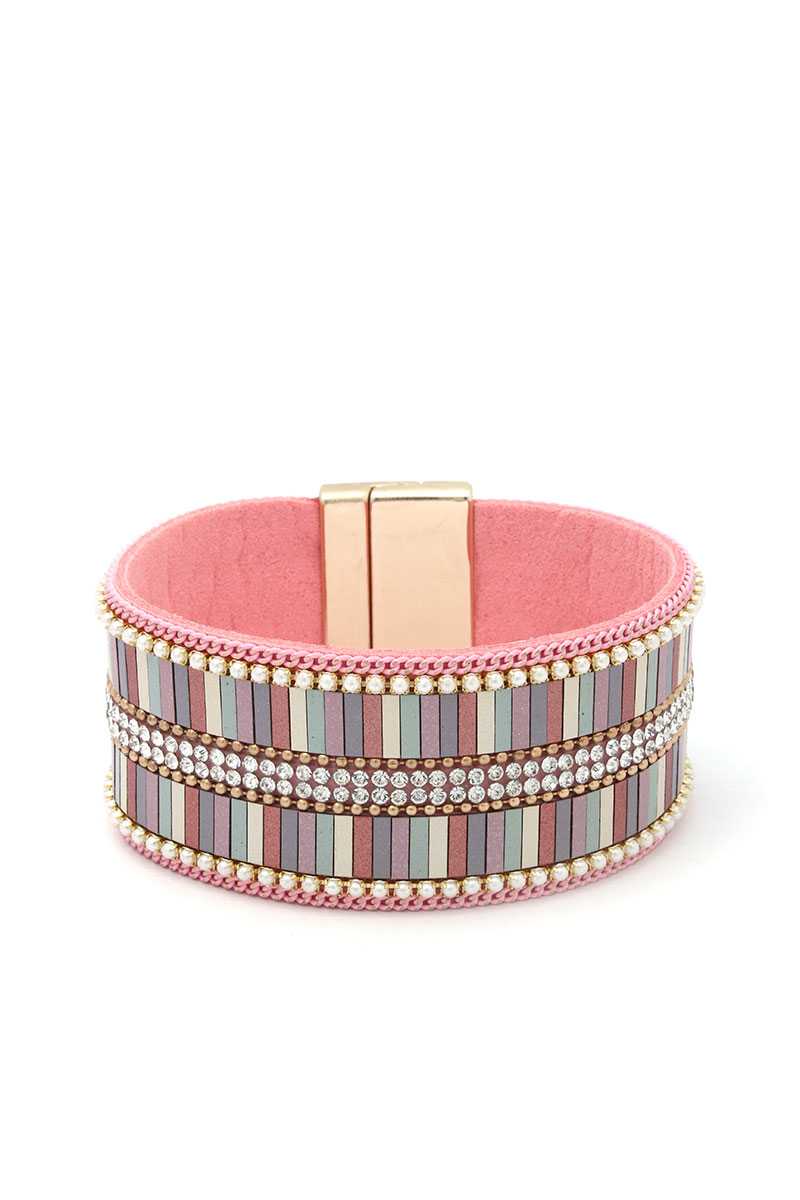Rhinestone Block Magnetic Bracelet - A&A Haute Spot