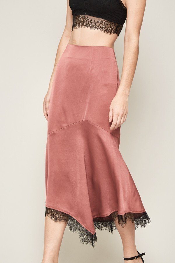 A Solid Woven Midi Skirt - A&A Haute Spot
