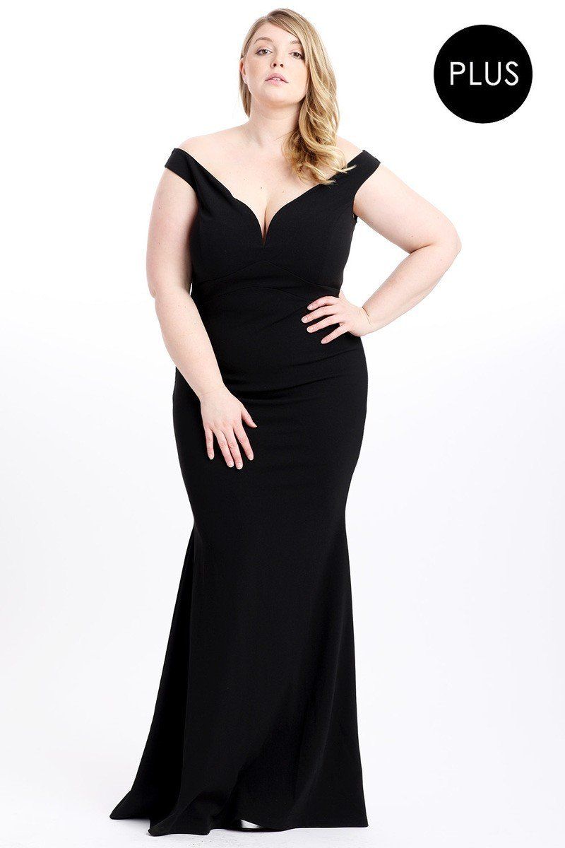 Techno Crepe Stretch Off The Shoulder Dress - A&A Haute Spot