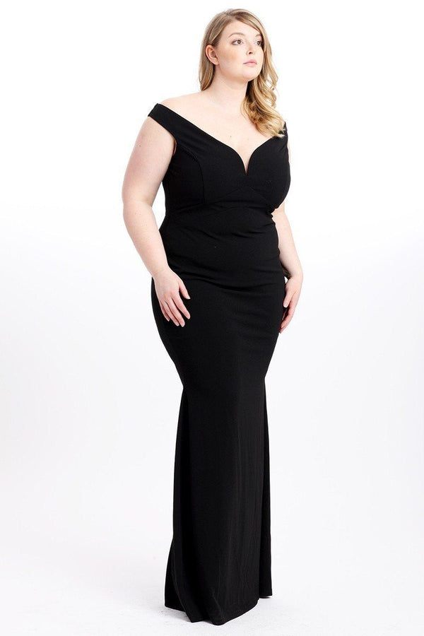 Techno Crepe Stretch Off The Shoulder Dress - A&A Haute Spot