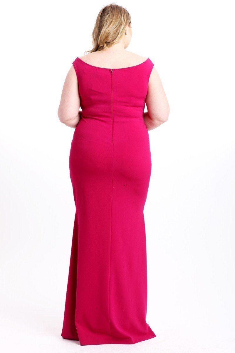 Techno Crepe Stretch Off The Shoulder Dress - A&A Haute Spot