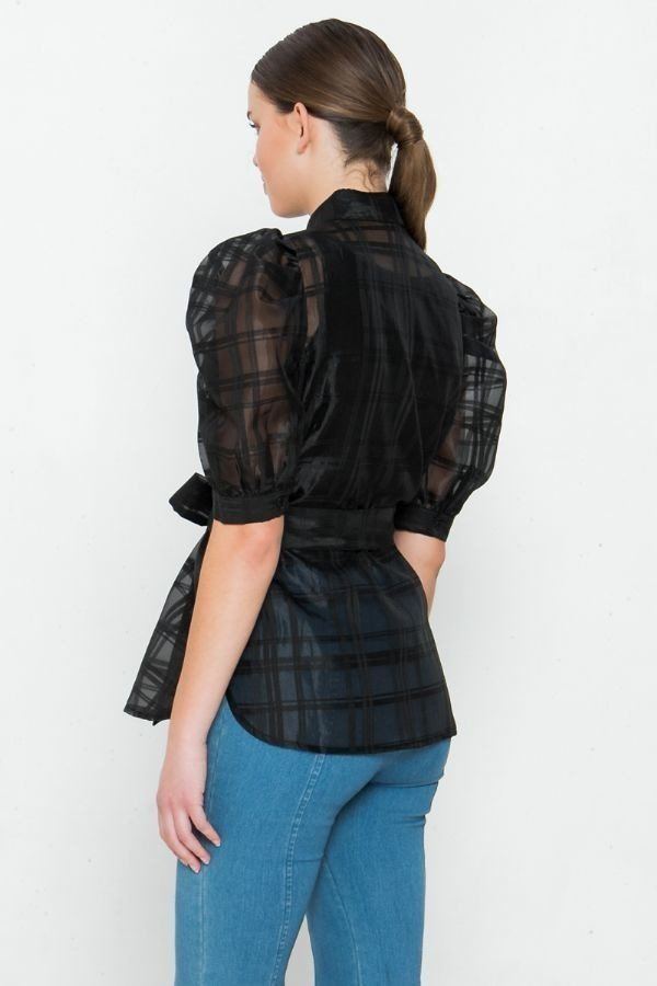 A See-thru Mini Length Organza Top - A&A Haute Spot