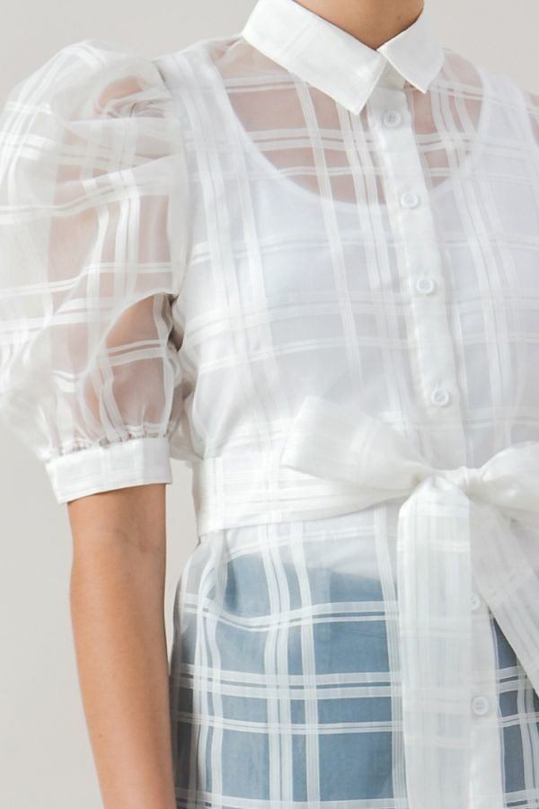 A See-thru Mini Length Organza Top - A&A Haute Spot