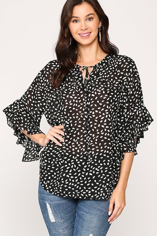 Leopard Printed Crepe Top - A&A Haute Spot