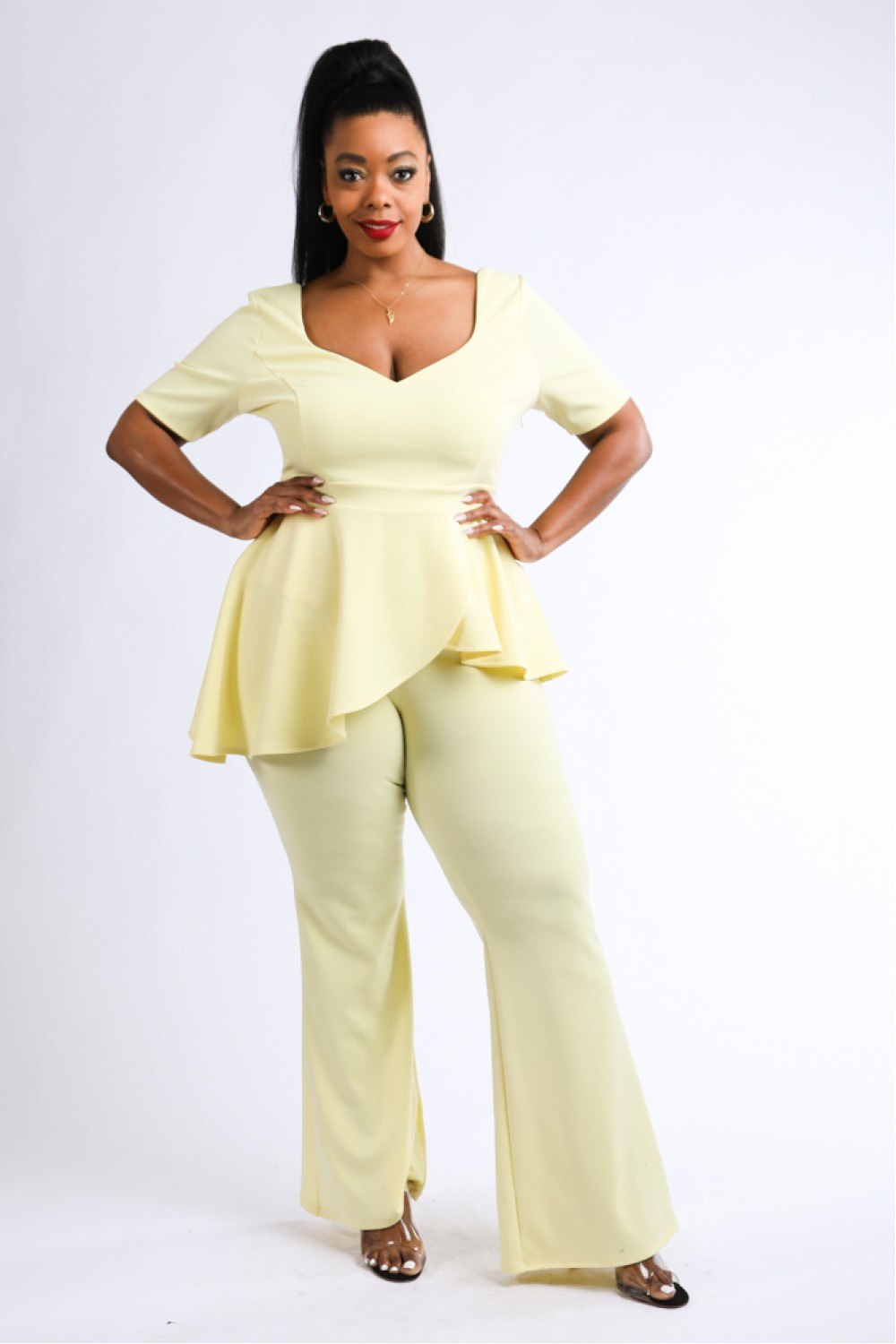 Peplum Top & Pants Set - A&A Haute Spot