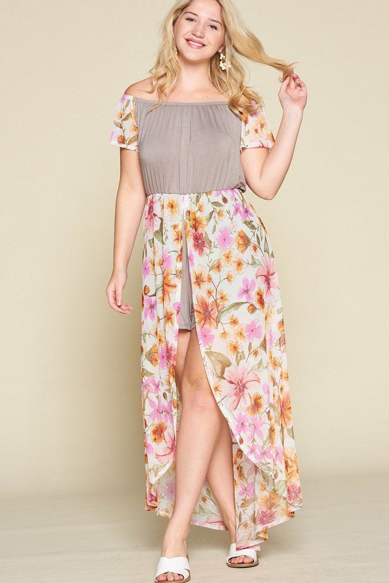 Plus Size Solid Jersey Maxi Romper - A&A Haute Spot