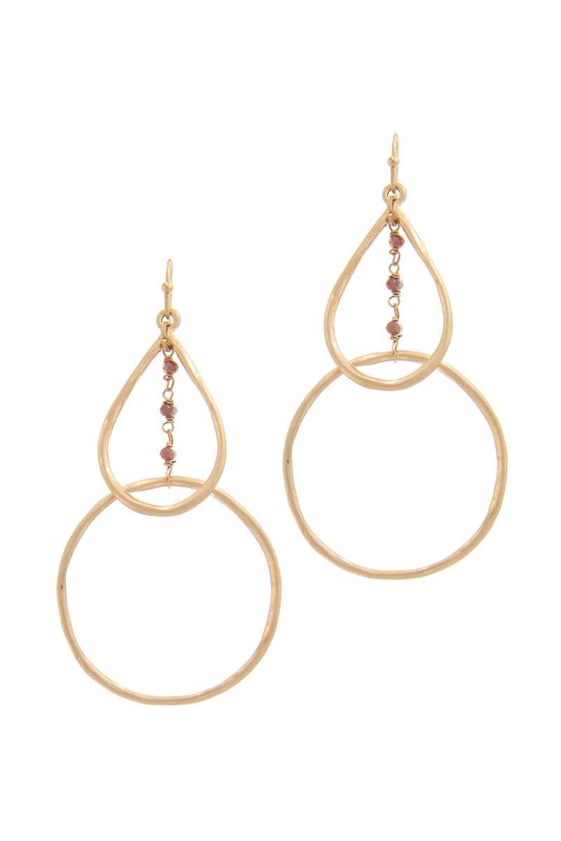 Teardrop Shape Circle Drop Earring - A&A Haute Spot