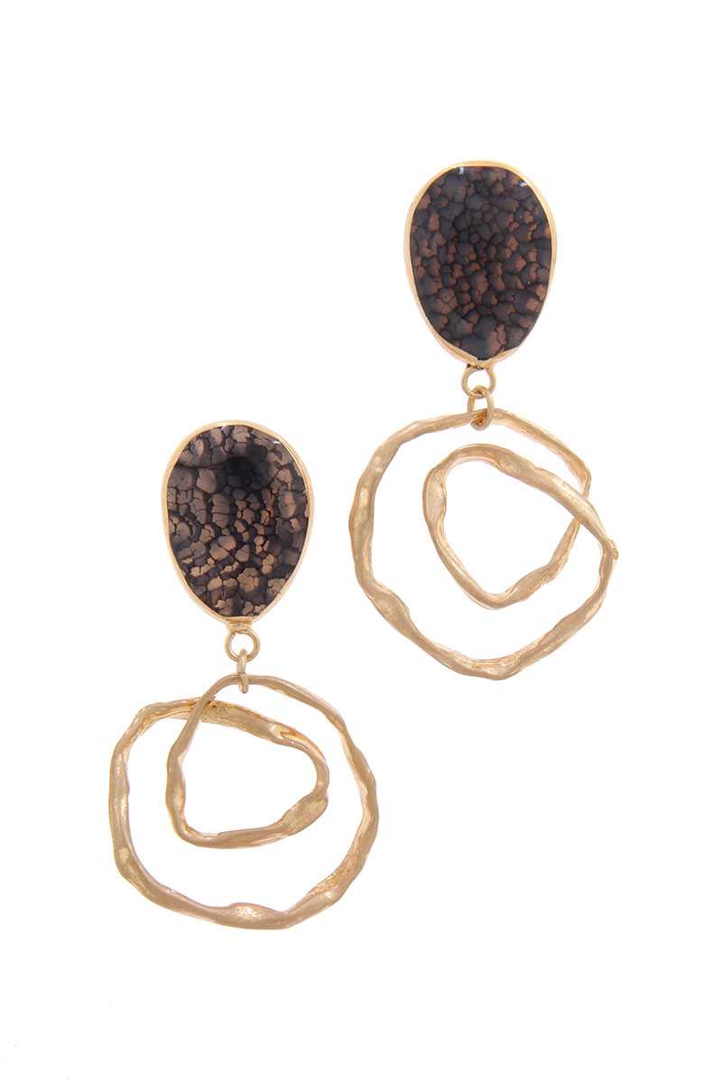 Teardrop Shape Circle Drop Earring - A&A Haute Spot