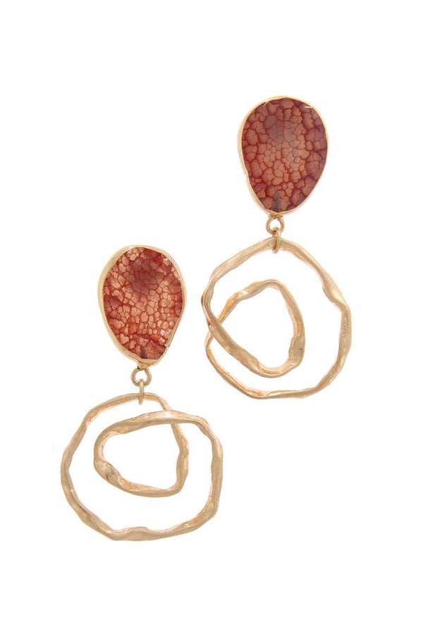 Teardrop Shape Circle Drop Earring - A&A Haute Spot