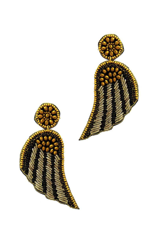 Fashion Modern Wing Patch Drop Earring - A&A Haute Spot