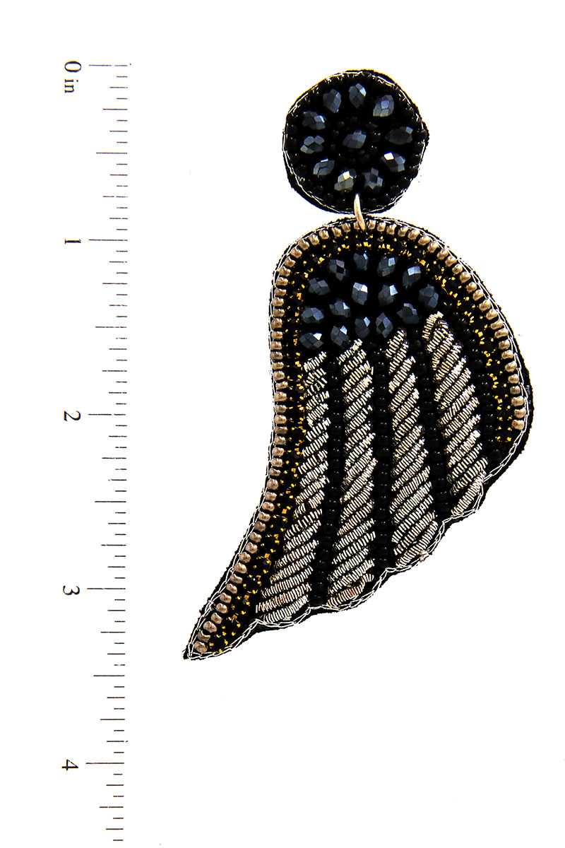 Fashion Modern Wing Patch Drop Earring - A&A Haute Spot