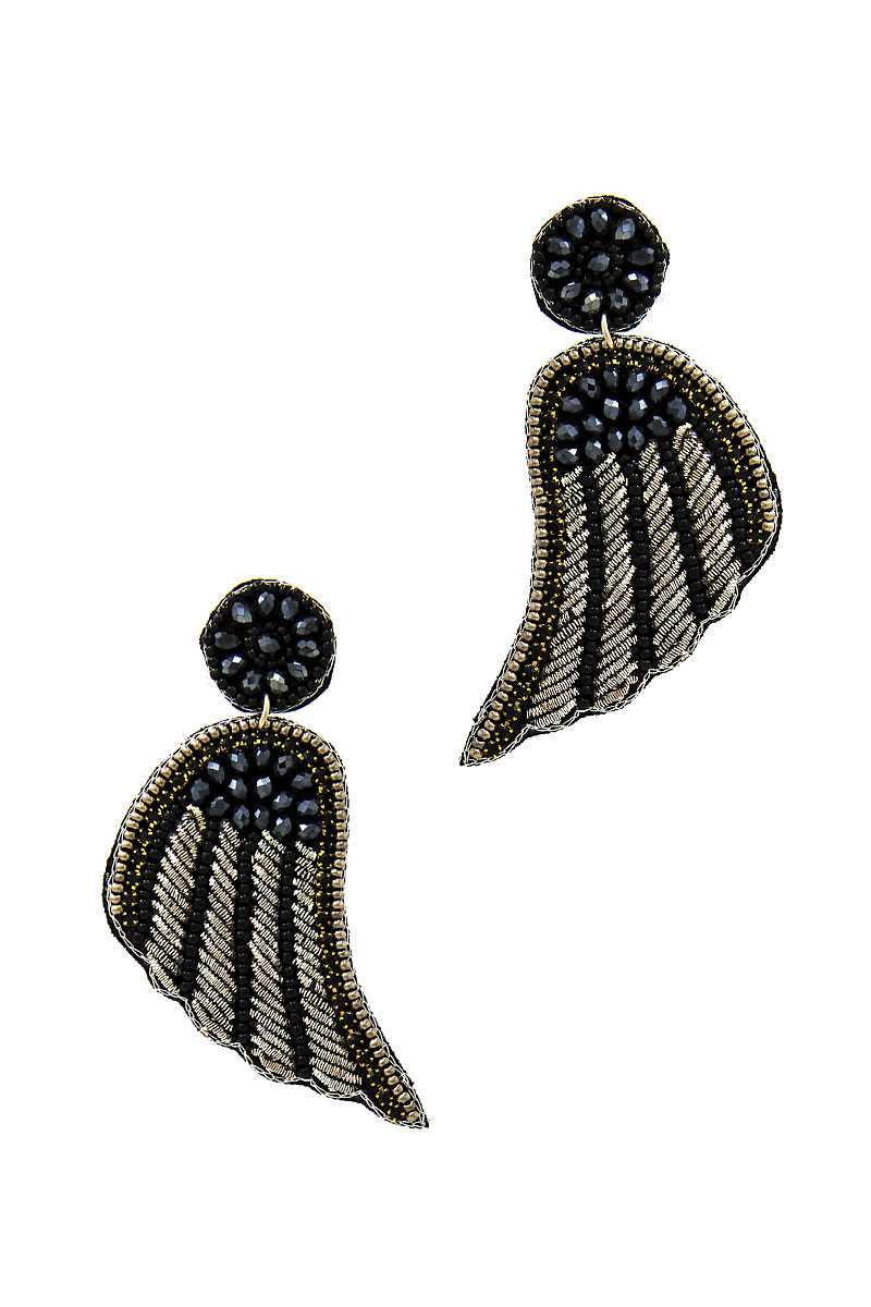Fashion Modern Wing Patch Drop Earring - A&A Haute Spot