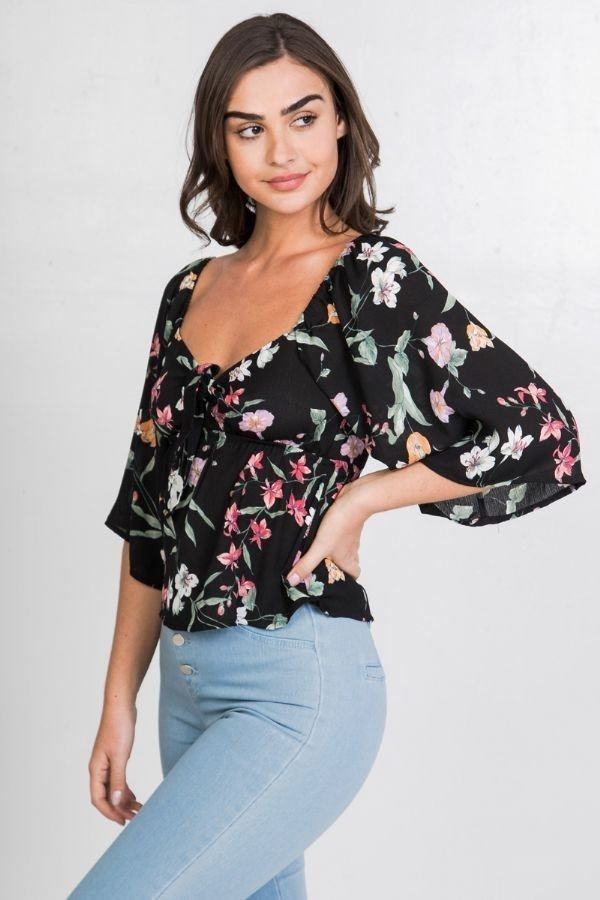 Floral Print Crop Top - A&A Haute Spot