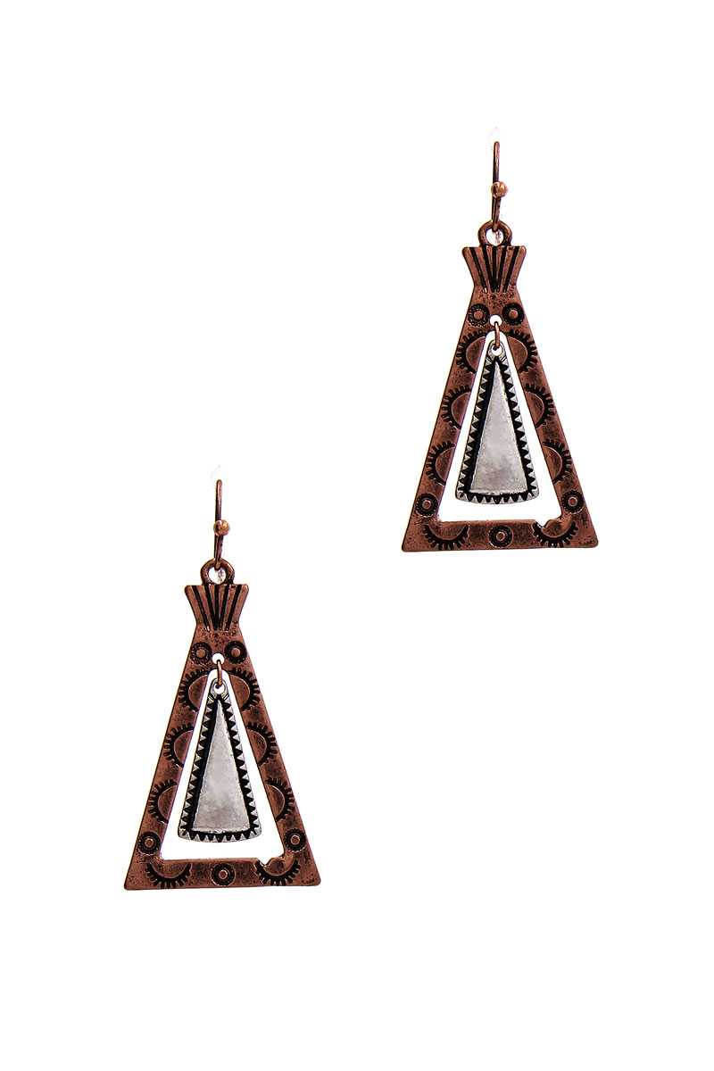 Modern Chic Tipi Inspired Triangle Drop Earring - A&A Haute Spot