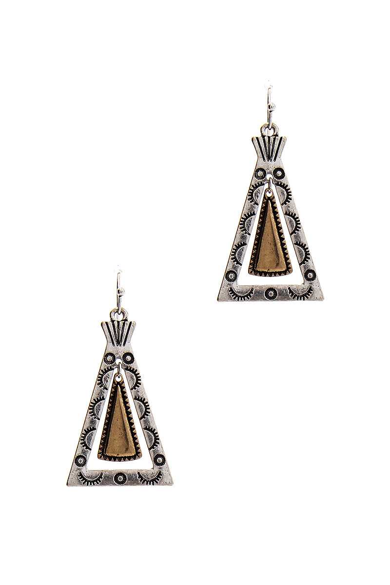 Modern Chic Tipi Inspired Triangle Drop Earring - A&A Haute Spot