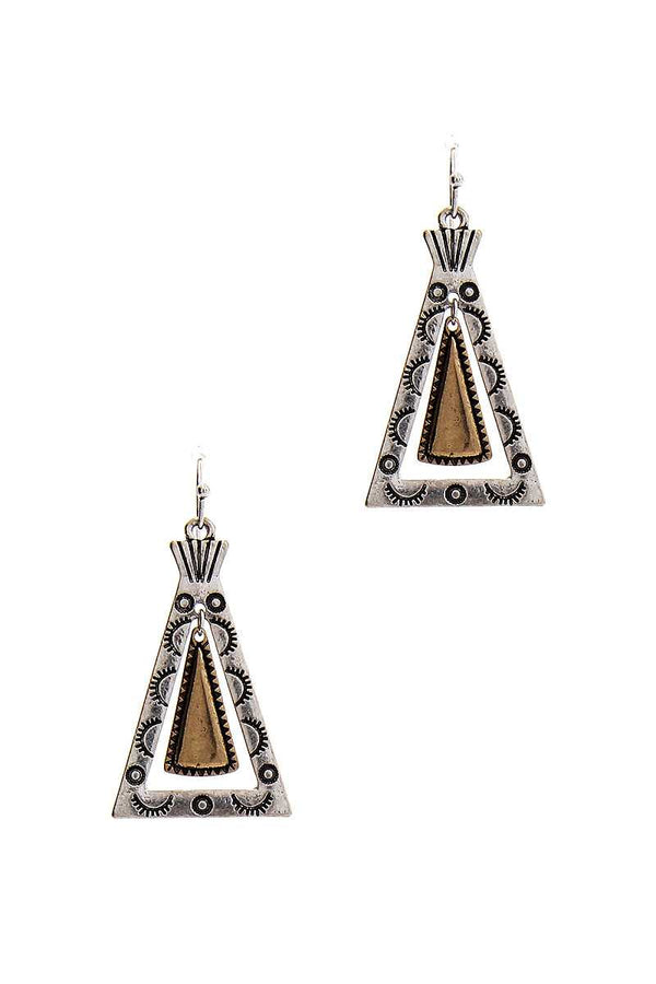 Modern Chic Tipi Inspired Triangle Drop Earring - A&A Haute Spot