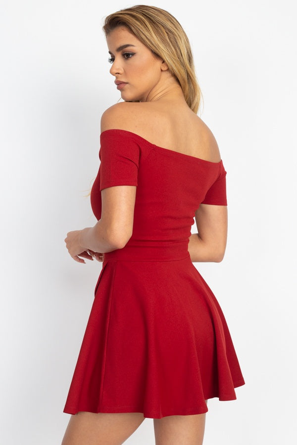 Fit & Flare Off Shoulder Romper - A&A Haute Spot