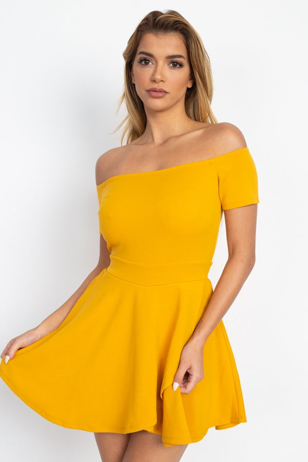 Fit & Flare Off Shoulder Romper - A&A Haute Spot