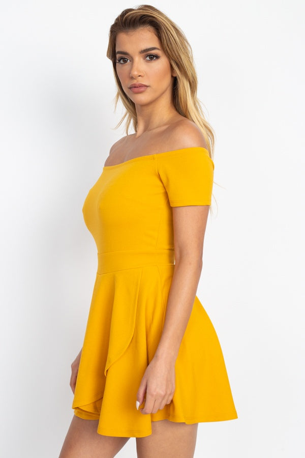 Fit & Flare Off Shoulder Romper - A&A Haute Spot