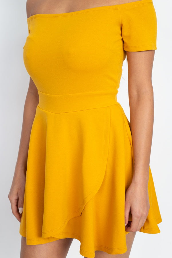 Fit & Flare Off Shoulder Romper - A&A Haute Spot