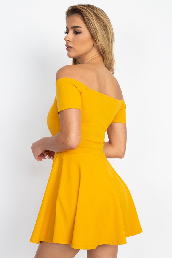 Fit & Flare Off Shoulder Romper - A&A Haute Spot