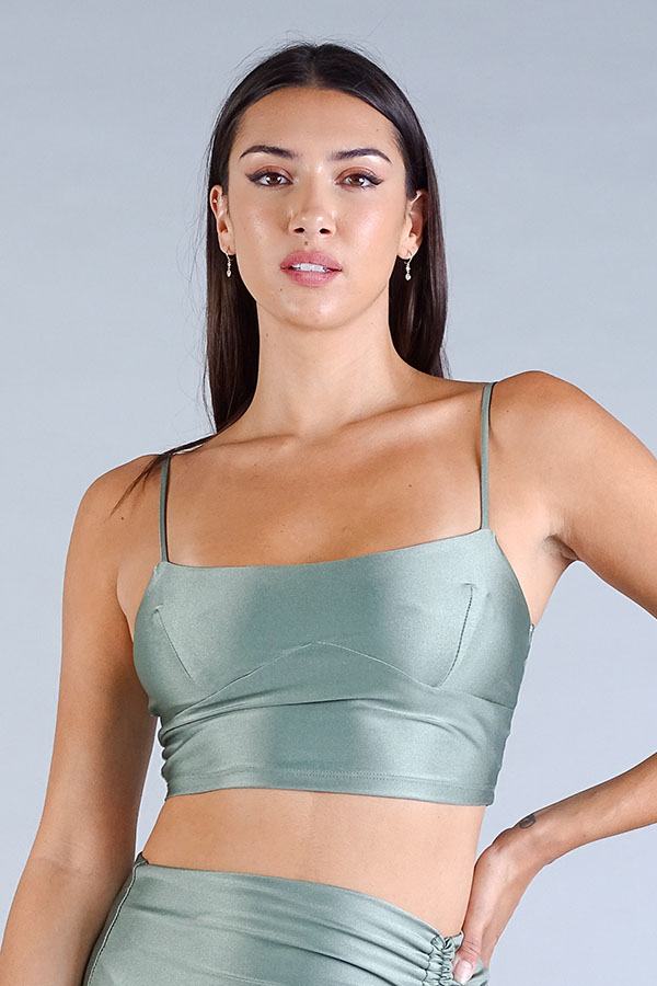 Sexy Spaghetti Strap Darted Under Bust Crop Top - A&A Haute Spot