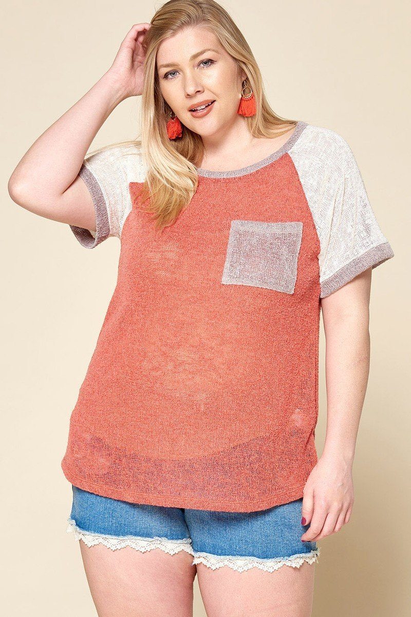 Color-blocked Sweater Knit Top - A&A Haute Spot