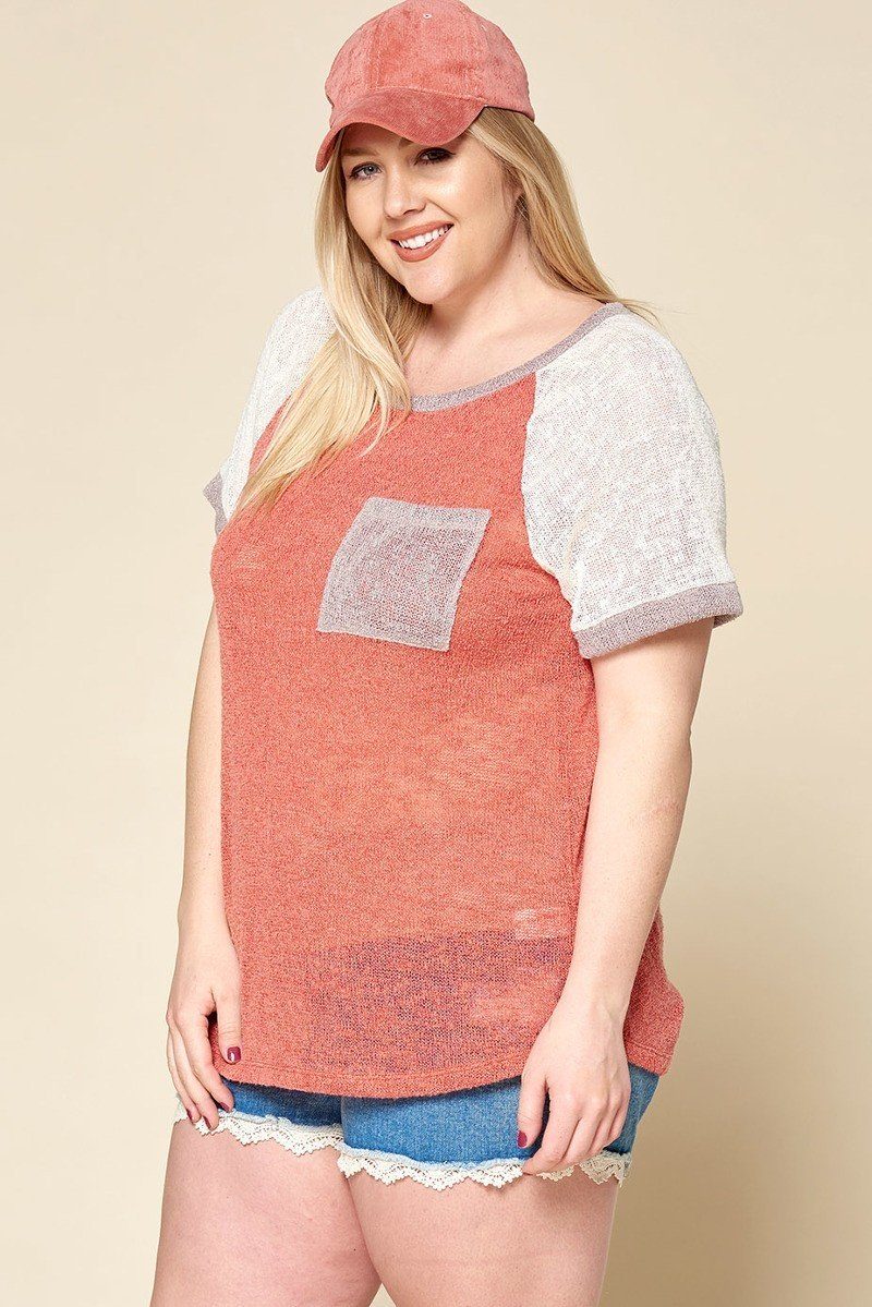 Color-blocked Sweater Knit Top - A&A Haute Spot