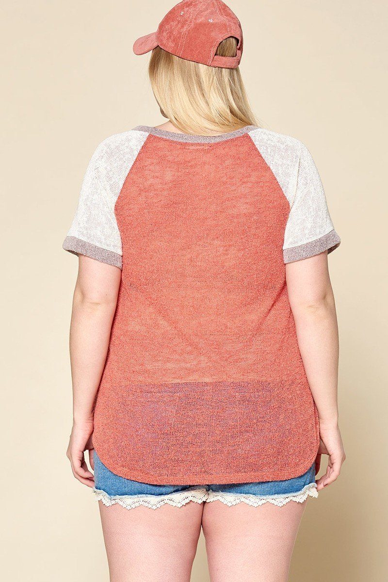 Color-blocked Sweater Knit Top - A&A Haute Spot