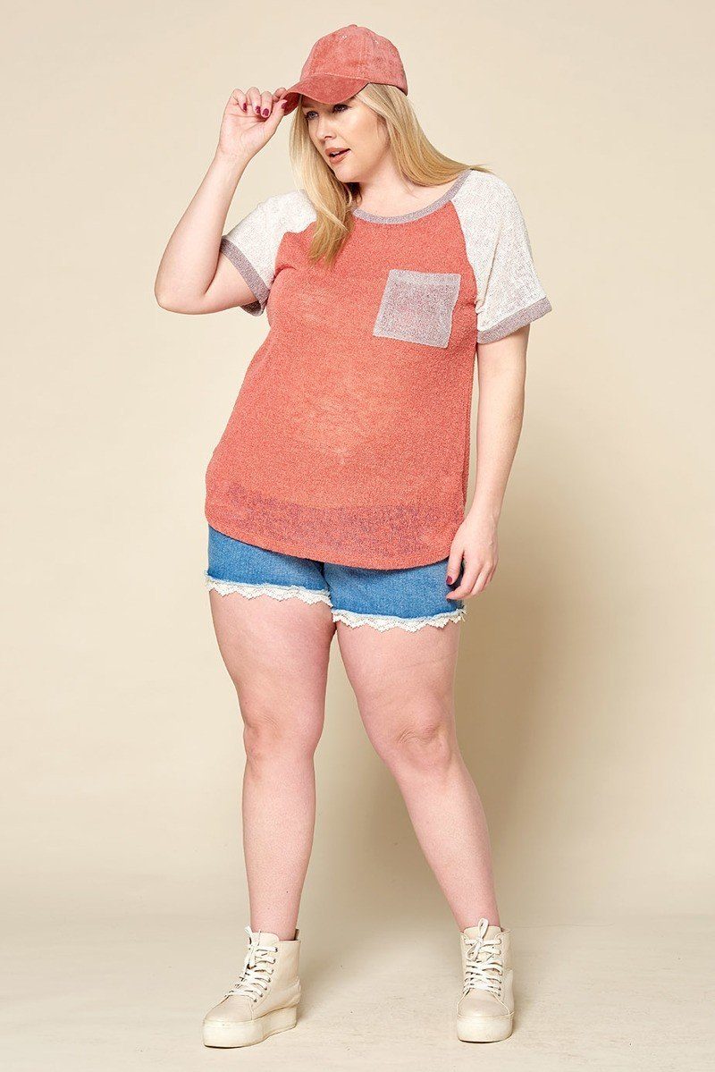 Color-blocked Sweater Knit Top - A&A Haute Spot