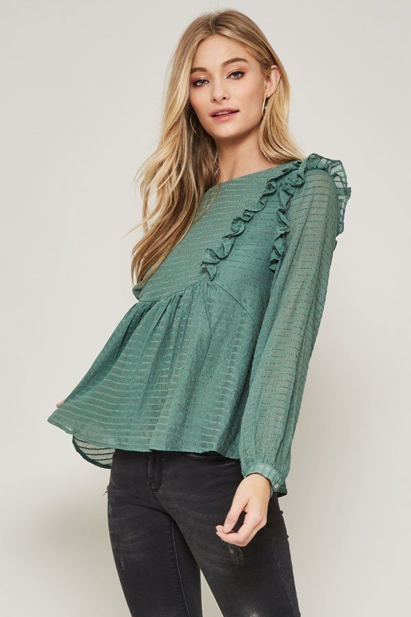 A Semi-sheer Striped Woven Top - A&A Haute Spot
