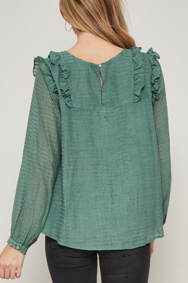A Semi-sheer Striped Woven Top - A&A Haute Spot