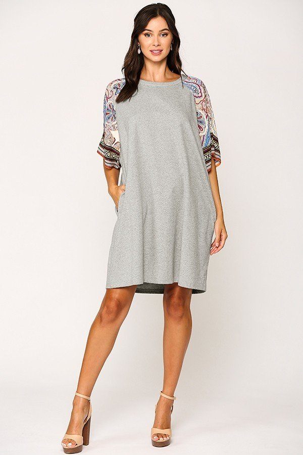 Solid Side Pocket Shift Dress - A&A Haute Spot