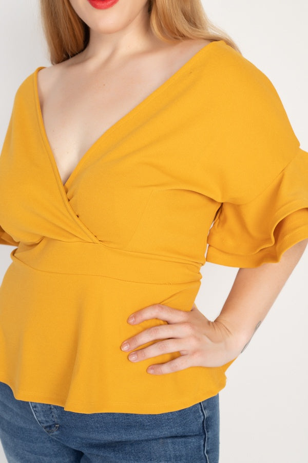 Tiered Ruffle Sleeve Top - A&A Haute Spot