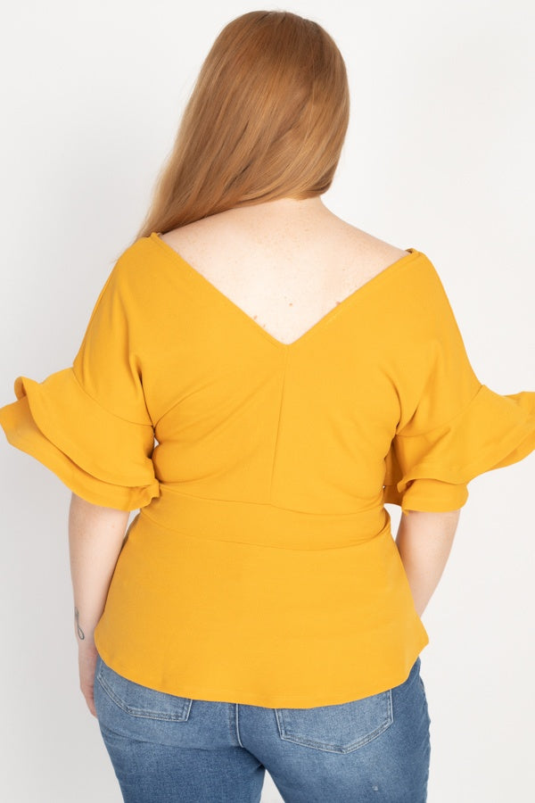 Tiered Ruffle Sleeve Top - A&A Haute Spot