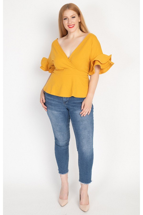 Tiered Ruffle Sleeve Top - A&A Haute Spot