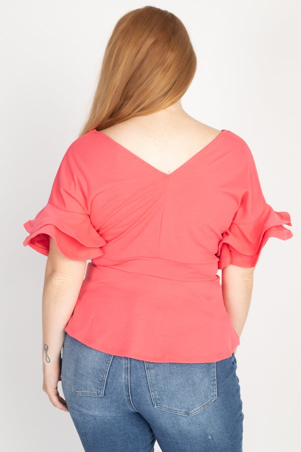 Tiered Ruffle Sleeve Top - A&A Haute Spot
