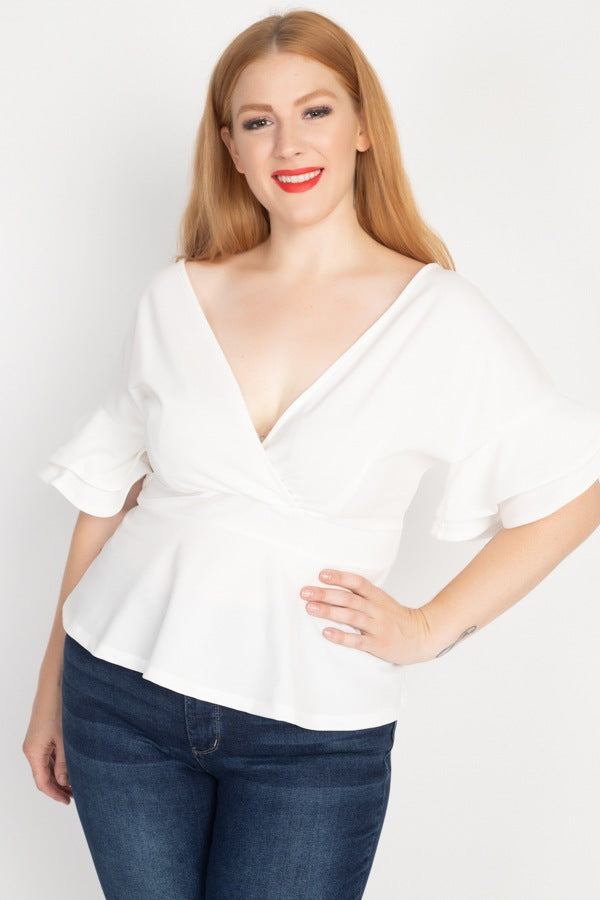 Tiered Ruffle Sleeve Top - A&A Haute Spot