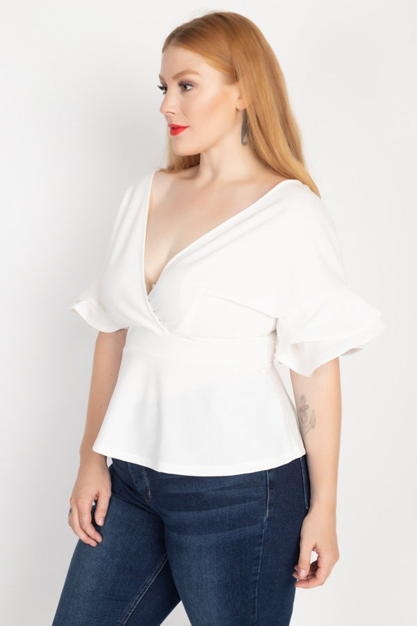 Tiered Ruffle Sleeve Top - A&A Haute Spot