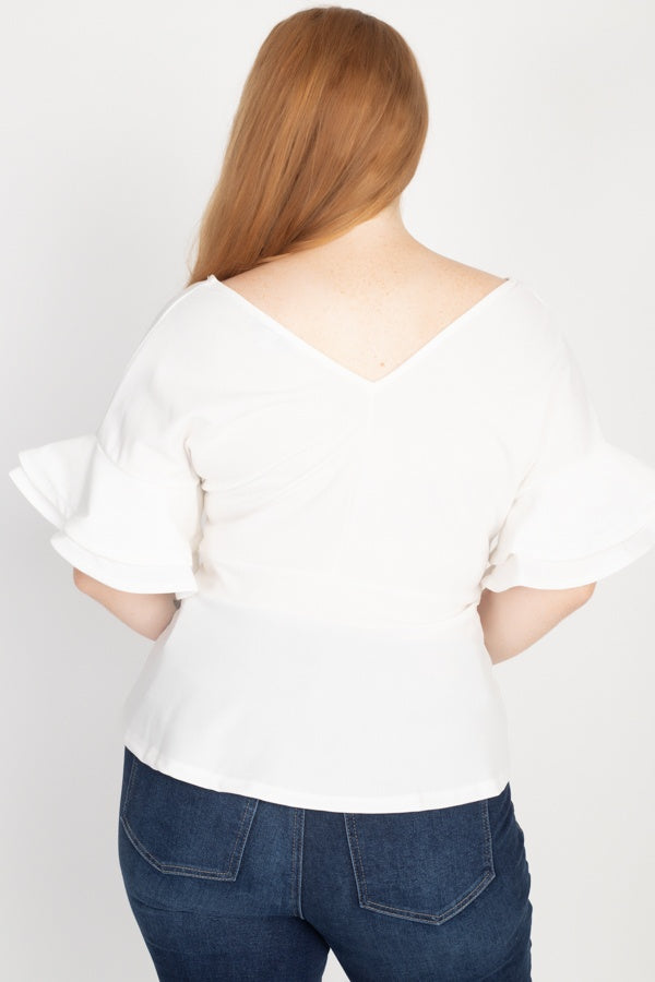 Tiered Ruffle Sleeve Top - A&A Haute Spot