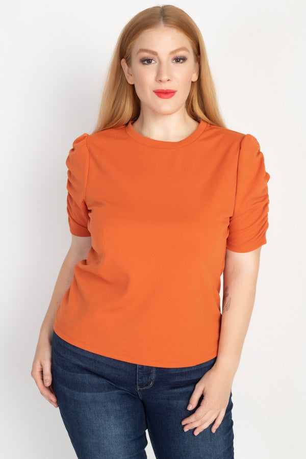 Ruched Short Sleeve Shirts - A&A Haute Spot