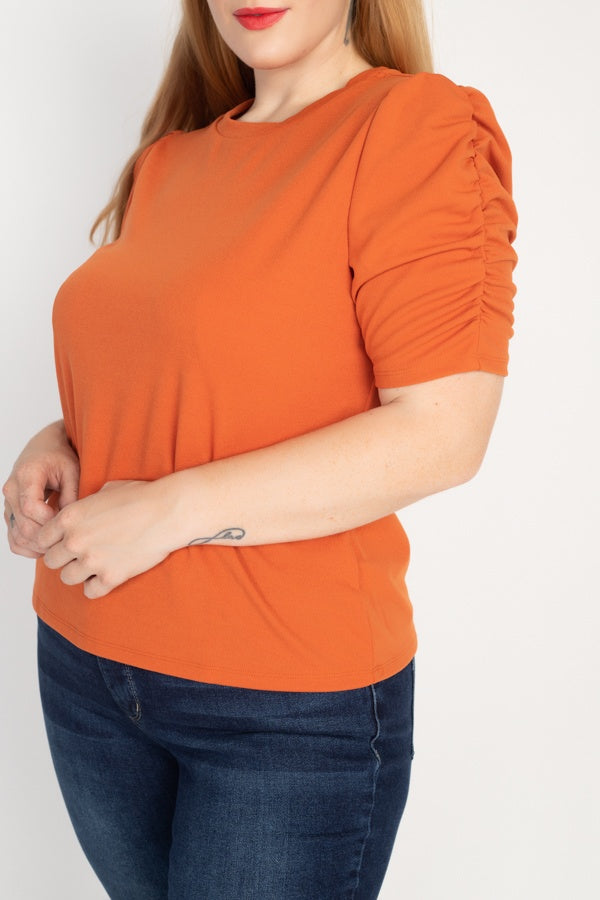 Ruched Short Sleeve Shirts - A&A Haute Spot