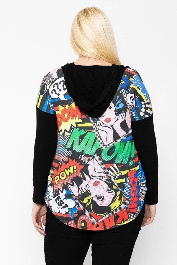 Comic Print, Lightweight Cardigan - A&A Haute Spot