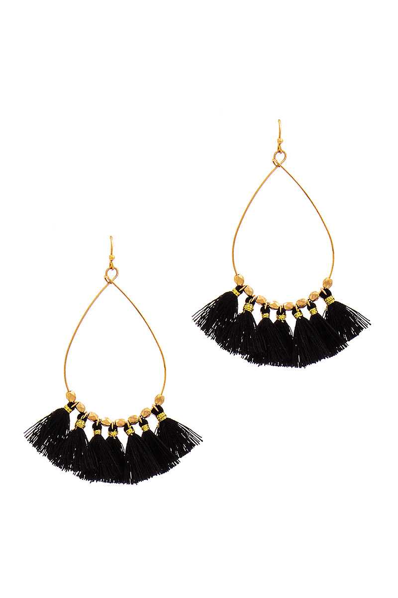 Fashion 7 Mini Tassel Tear Drop Wire Earring - A&A Haute Spot